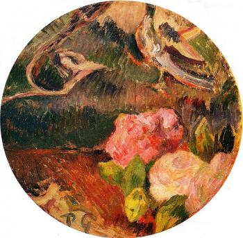 Paul Gauguin : Flowers and a Bird